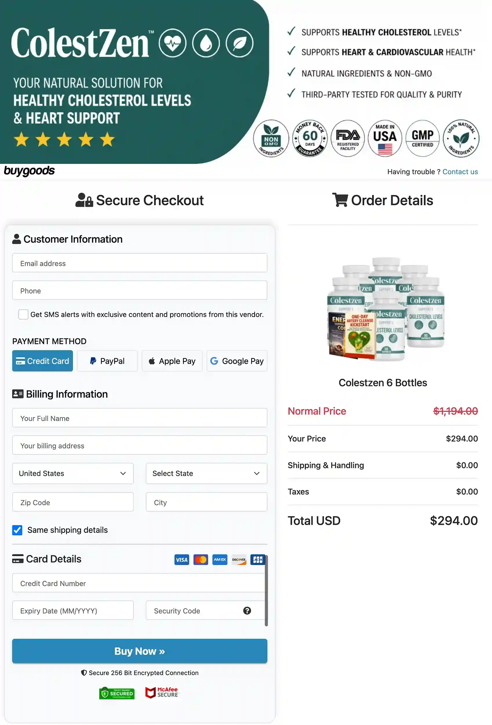 ColestZen - Secure Checkout Page